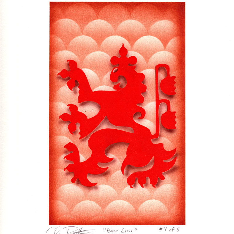 Beer Lion Airbrushed